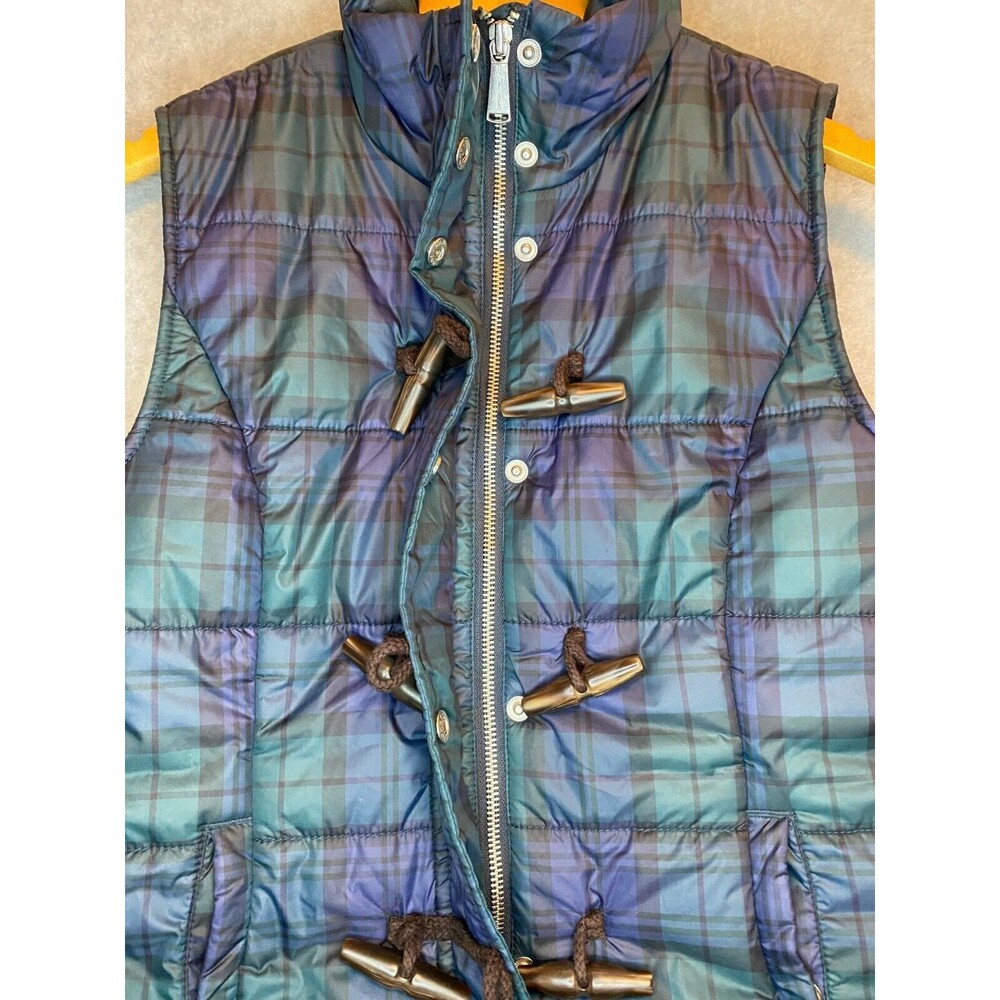 Tommy Hilfiger Blue and Green Plaid Puffer Vest - Picture 3 of 15